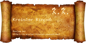 Kreisler Kincső névjegykártya