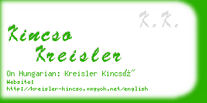 kincso kreisler business card